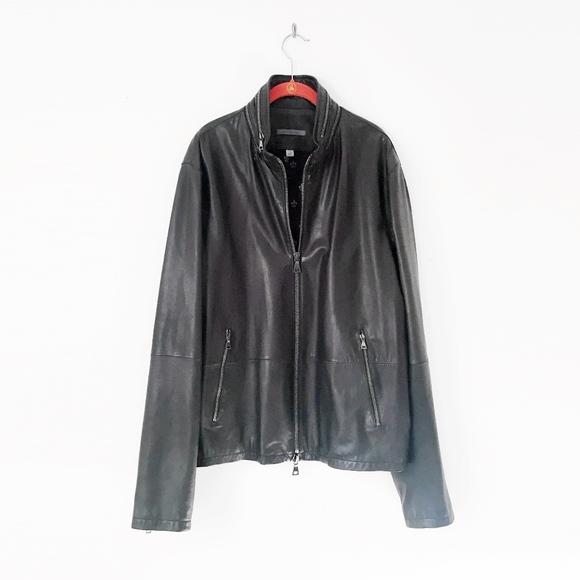 John Varvatos Other - JOHN VARVATOS TOM BRADY black leather jacket 56 XL